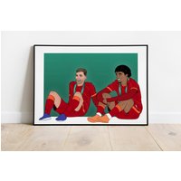 Andrew Robertson Trent Alexander-Arnold Kunstdruck | Andy Taa Liverpool Fc Lfc A4 A5 Illustration Ligapokal von LuluMoonDesign