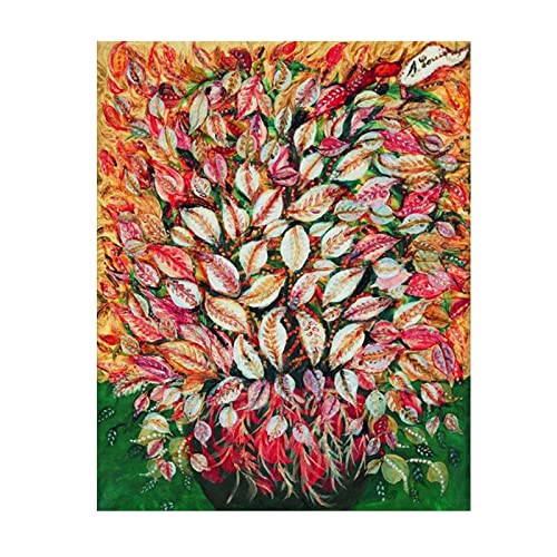 Luluart Naive Kunstdrucke,Seraphine Louis Berühmte Gemälde Druck auf Leinwand Feuilles Reproduktion auf Leinwand,Leinwand Wandkunst Bilder für Wohnzimmer Dekoration 60x80cm(24x32in) Rahmenlos von Luluart