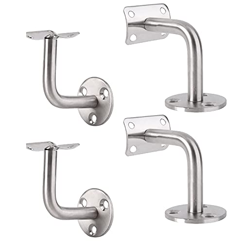 4 PCS Edelstahl Handlaufhalter, Treppenhandläufe Handlaufverbinder, 90° Handlaufträger Rohrstütze, Handlauf Für Treppen Innen, Edelstahl Griff, für Wand Geländer Handlauf Rohr Treppe Griff. von Lulullaby