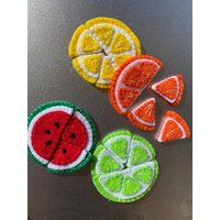 Süße Kühlschrankmagnete, Filz Wassermelone Magnet, Zitrone Limette Orange Obst Magnete, Einweihungsgeschenk von LulusCleverCrafts