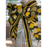 Gelbe Lemon Themed Ribbon Bow Für Viele Anlässe - Ideal Sommerkränze, Laternen, Mailboxen, Swags Und Blumenarrangements von LulusHandcrafts