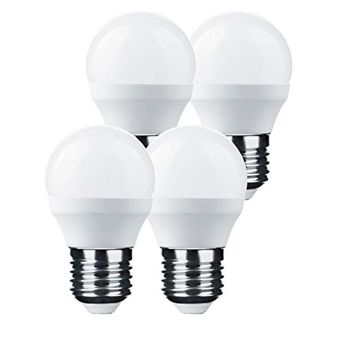 LumCa 4er Pack P45 LED Tropfen Lampe 6W warmweiß E27 ersetzt 45W | 2700 Kelvin | 600 Lumen | nicht dimmbar | 220-240V | 270° Abstrahlwinkel| Tropfenform E27 | LED Globe E27 | LED Mini Globe von LumCa