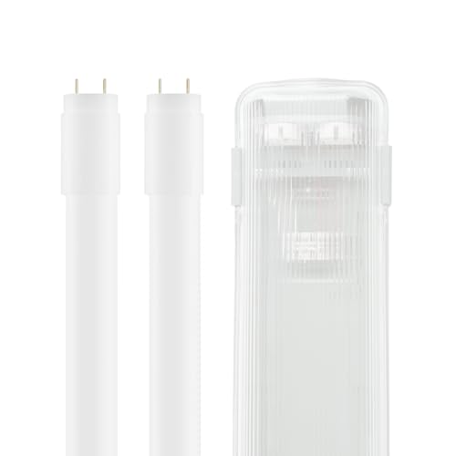 LumCa zweiflammige LED Feuchtraumleuchte 120cm IP54-2x18W/840 4000K neutralweiß | 4320 Lumen | 270° Ausstrahlungswinkel | nicht dimmbar | Feuchtraum-Wannenleuchte von LumCa