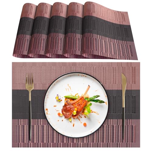 Lumaca Tischsets Abwaschbar, Set mit 6 Platzset aus 70% PVC und 30% Polyester, Leicht zu Reinigen, rutschfest, Hitzebeständig, Ideal für den Küchentisch,Rot Lumaca Tischsets Abwaschbar, Set mit 6 Platzset aus 70% PVC und 30% Polyester, Leicht zu Reinigen, rutschfest, Hitzebeständig, Ideal für den Küchentisch,Rot von Lumaca