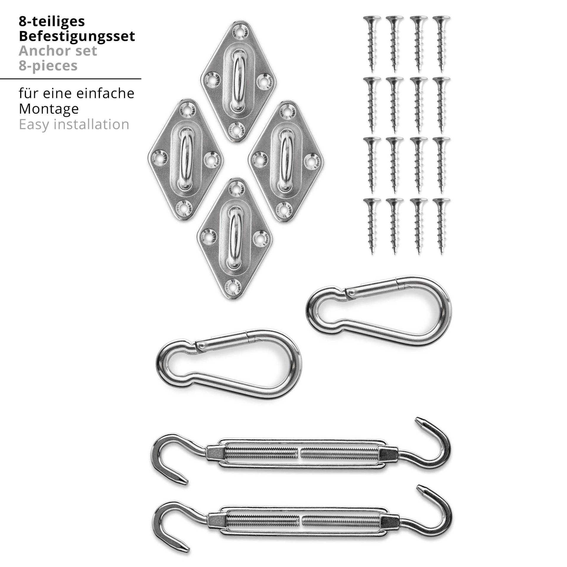 Befestigungsset - Fixierungsset für Sonnensegel von LUMALAND