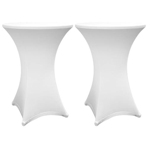 Lumaland 2X hochwertige Stehtischhusse 80-85 cm, ÖKO-TEX® Zertifikat | Stretch Tisch-Überzug schnelltrocknend, Husse mit Verstärkung im Fußbereich | Waschbar, pflegeleicht & langlebig von Lumaland