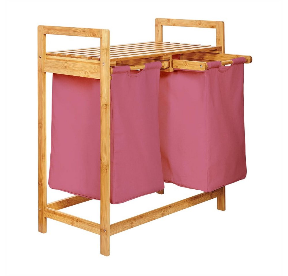 Lumaland Ausziehwäschekorb Bambus mit 2 ausziehbaren Wäschesäcken 73x64x33cm, Wäschesammler mit Deckel, Pflegeleichtes Material, leicht abwischbar Lumaland Ausziehwäschekorb Bambus mit 2 ausziehbaren Wäschesäcken 73x64x33cm, Wäschesammler mit Deckel, Pflegeleichtes Material, leicht abwischbar von Lumaland