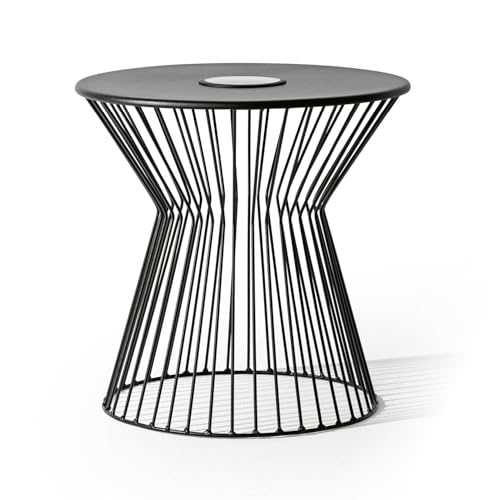 Lumaland Beistelltisch mit LED-Solarbeleuchtung | Ideal als Couchtisch, Nachttisch, Wohnzimmertisch, Gartentisch & Balkontisch | Wetterfest & robust | In- & Outdoor | USB & Solar von Lumaland