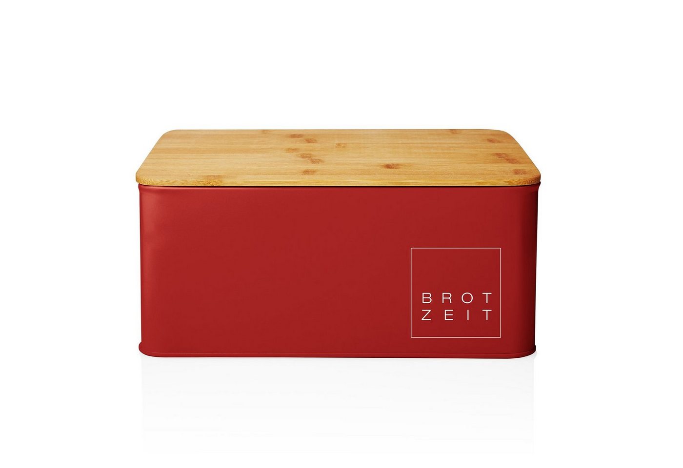 Lumaland Brotkasten Cuisine, Edelstahl, (1-tlg), Brotbox Metall Bambus Deckel rechteckig 30x23x14cm von Lumaland
