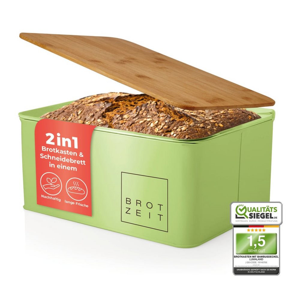 Lumaland Brotkasten Cuisine Brotkasten, Bambus/Metall, Brotdose aus Metall mit Bambus Deckel Lumaland Brotkasten Cuisine Brotkasten, Bambus/Metall, Brotdose aus Metall mit Bambus Deckel von Lumaland