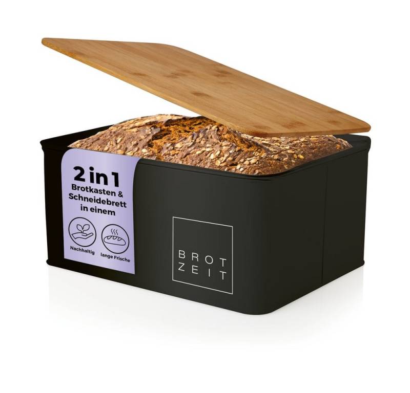 Lumaland Brotkasten Cuisine Brotkasten, Bambus/Metall, Brotdose aus Metall mit Bambus Deckel Lumaland Brotkasten Cuisine Brotkasten, Bambus/Metall, Brotdose aus Metall mit Bambus Deckel von Lumaland