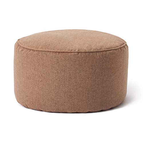 Lumaland Sitzsack Pouf (50 L) | Kompakter Sitzsack mit 3-in-1-Funktion: bequemer Hocker, praktisches Tischchen & stylischer Indoor Fußschemel I Mit Flexibler EPS-Füllung | Ø 25 x 45 cm [Braun] von Lumaland