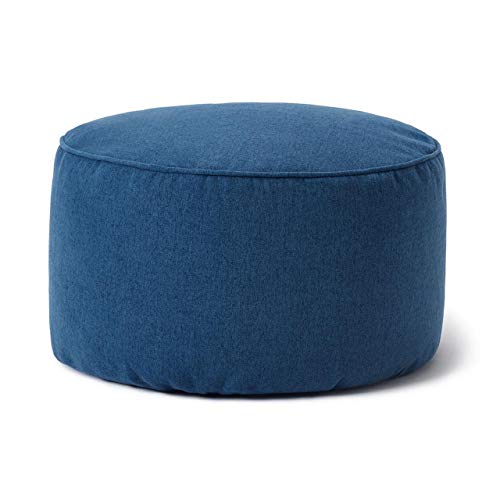 Lumaland Sitzsack Pouf (50 L) | Kompakter Sitzsack mit 3-in-1-Funktion: bequemer Hocker, praktisches Tischchen & stylischer Indoor Fußschemel I Mit Flexibler EPS-Füllung | Ø 25 x 45 cm [Dunkelblau] von Lumaland