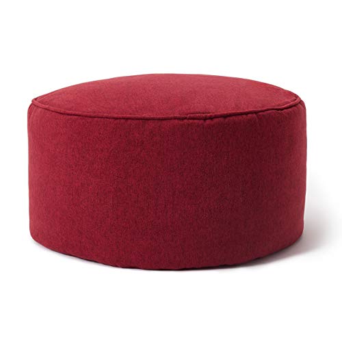 Lumaland Sitzsack Pouf (50 L) | Kompakter Sitzsack mit 3-in-1-Funktion: bequemer Hocker, praktisches Tischchen & stylischer Indoor Fußschemel I Mit Flexibler EPS-Füllung | Ø 25 x 45 cm [Rot] von Lumaland