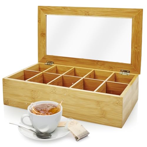 Lumaland Cuisine Teebox aus Bambus mit 10 Fächern ca. 36,7 x 20 x 9 cm | Nachhaltiges Material | Praktische Aufbewahrungsbox für Teebeutel | Dekorativ & Edel Lumaland Cuisine Teebox aus Bambus mit 10 Fächern ca. 36,7 x 20 x 9 cm | Nachhaltiges Material | Praktische Aufbewahrungsbox für Teebeutel | Dekorativ & Edel von Lumaland