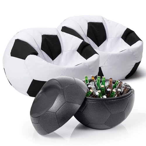 Lumaland Fan-Lounge 2 + 1 | 1x XXL-Fußball-Sitzsack + Fußball-Kühlbox mit Sitzfunktion 41 Liter | pures EM-Feeling @Home | Kühlbox ideal als Sitz | in- & Outdoor Lumaland Fan-Lounge 2 + 1 | 1x XXL-Fußball-Sitzsack + Fußball-Kühlbox mit Sitzfunktion 41 Liter | pures EM-Feeling @Home | Kühlbox ideal als Sitz | in- & Outdoor von Lumaland