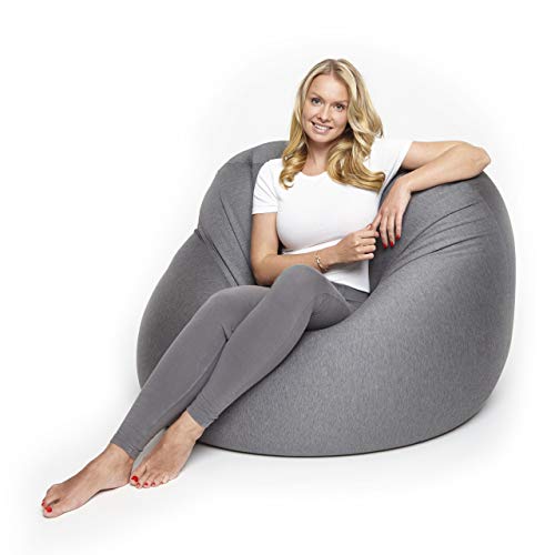 Lumaland Flexi Comfort Sitzsack Big | Flexibler Premium Bean Bag | 155 x 100 cm Sitzkissen | Ideal zum Liegen oder Sitzen | Sessel & Sofa für Kinder und Erwachsene [Dunkelgrau] von Lumaland