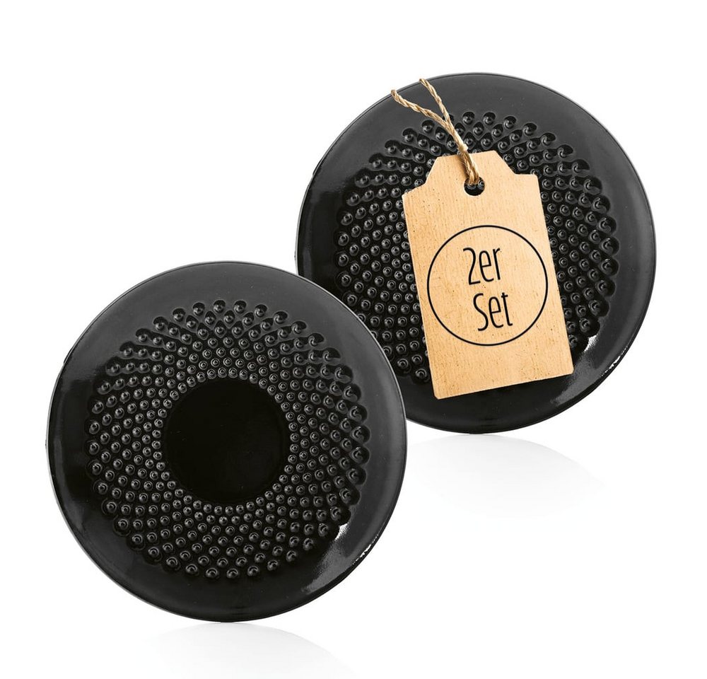 Lumaland Geschirr-Set Dessertteller Set aus Gusseisen 2-tlg, Teller in Tetsubin Design (2-tlg), Gusseisen, Servierteller Ø15 cm & emaillie von Lumaland