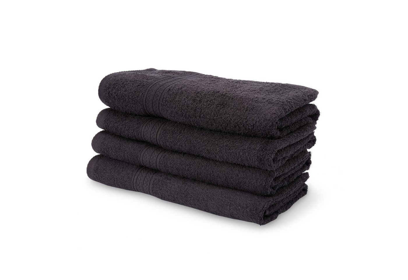 Lumaland Handtuch Set Premium Handtücher, Baumwolle, (Set, 4-tlg), 4er Set Handtücher 50 x 100 cm aus 100 % Baumwolle 500 g/m² anthrazit von Lumaland