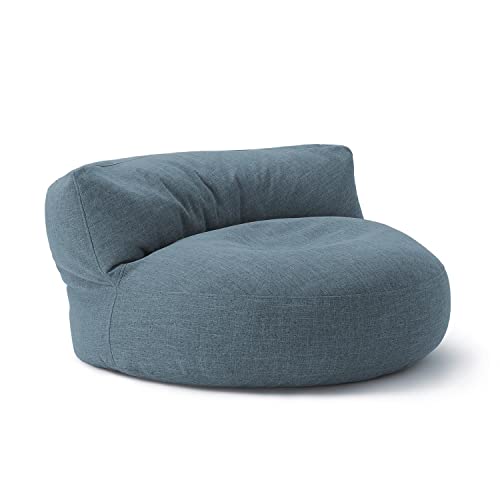 Lumaland Sitzsack Lounge | Sofa-Sitzsack 90 x 50 cm mit Rückenlehne | Flexibler Indoor Beanbag | Ergonomisch & Robust | Mit anpassungsfähiger EPS-Füllung | Waschbarer Bezug [Aqua] von Lumaland