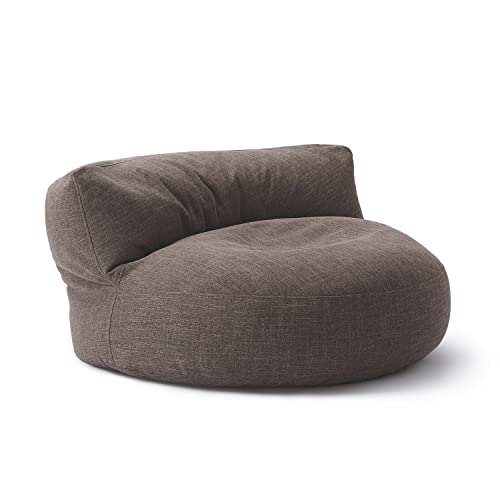 Lumaland Sitzsack Lounge | Sofa-Sitzsack 90 x 50 cm mit Rückenlehne | Flexibler Indoor Beanbag | Ergonomisch & Robust | Mit anpassungsfähiger EPS-Füllung | Waschbarer Bezug [Braun] von Lumaland