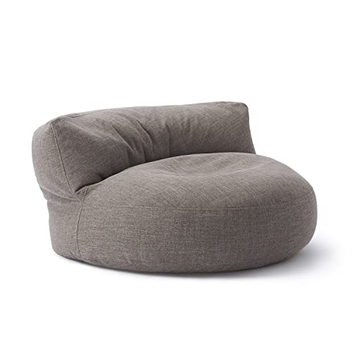 Lumaland Sitzsack Lounge | Sofa-Sitzsack 90 x 50 cm mit Rückenlehne | Flexibler Indoor Beanbag | Ergonomisch & Robust | Mit anpassungsfähiger EPS-Füllung | Waschbarer Bezug [Hellgrau] von Lumaland