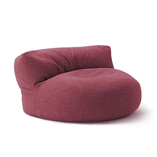 Lumaland Sitzsack Lounge | Sofa-Sitzsack 90 x 50 cm mit Rückenlehne | Flexibler Indoor Beanbag | Ergonomisch & Robust | Mit anpassungsfähiger EPS-Füllung | Waschbarer Bezug [Rot] von Lumaland