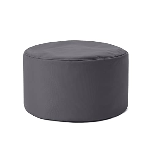 Lumaland Sitzsack Pouf (50 L) | Kompakter Sitzsack mit 3-in-1-Funktion: bequemer Hocker, praktisches Tischchen & stylischer Fußschemel für in- & Outdoor I Mit Flexibler EPS-Füllung | Ø 25 x 45 cm von Lumaland