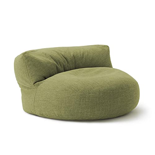 Lumaland Sitzsack Lounge | Sofa-Sitzsack 90 x 50 cm mit Rückenlehne | Flexibler Indoor Beanbag | Ergonomisch & Robust | Mit anpassungsfähiger EPS-Füllung | Waschbarer Bezug [Lime] von Lumaland