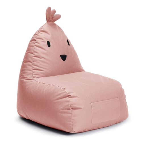 Lumaland Kindersitzsack Chicken | Sitzsack Tier Familie für Kinder | Wasserabweisender Bean Bag für Indoor & Outdoor | Pflegeleichtes Material | 80 x 75 x 75 cm & 3,1 kg leicht [Pink] von Lumaland