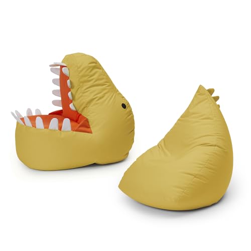 Lumaland Kindersitzsack-Set Dino, 2-TLG. | Sitzsack für Outdoor & Indoor| Sessel BZW. Kindersofa mit Füllung, ideal fürs Kinderzimmer | Sessel: 1 x Dino, 1 x Monster von Lumaland