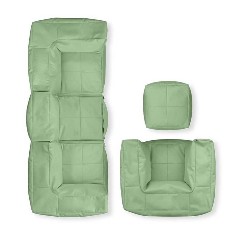 Lumaland Loungeset Modulares System erweiterbar In- & outdoor, (5-tlg), Lounge wasserfest abnehmbarer Bezug individuell kombinierbar waschbar von Lumaland