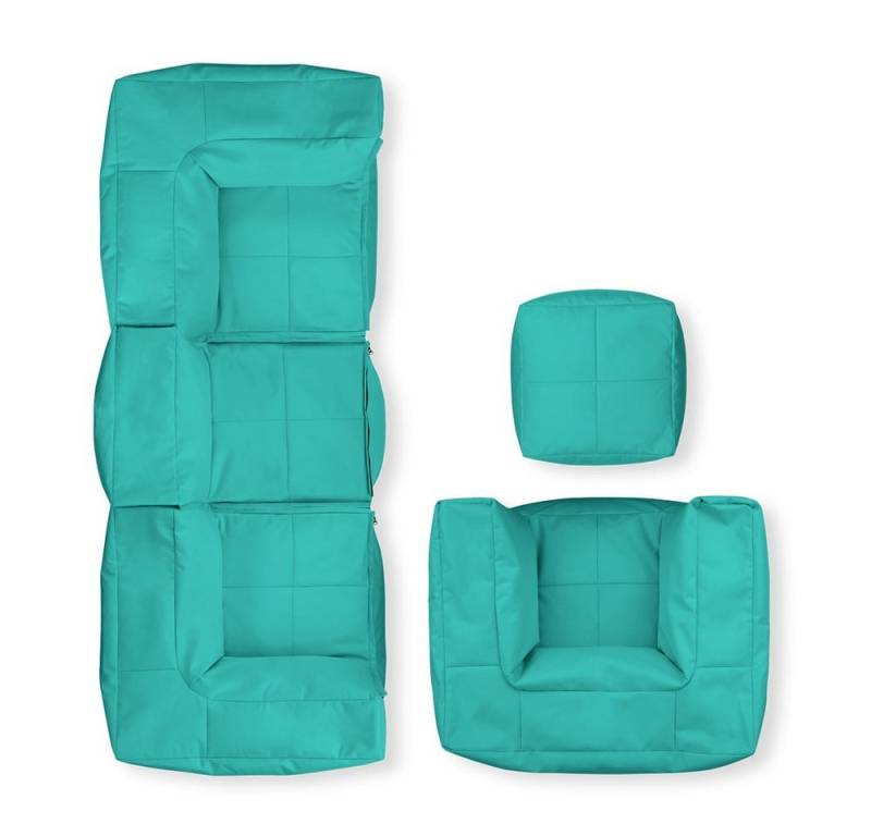 Lumaland Loungeset Modulares System erweiterbar In- & outdoor, (5-tlg), Lounge wasserfest abnehmbarer Bezug individuell kombinierbar waschbar von Lumaland