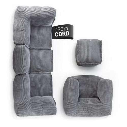 Lumaland Modulares Basic Set - Cord-Reihe | Indoor Sitzsäcke mit Softer Struktur, ideal Sofa Modulen & zum Pouf | Bean Bag mit Füllung - für Wohnzimmer & Co. Lumaland Modulares Basic Set - Cord-Reihe | Indoor Sitzsäcke mit Softer Struktur, ideal Sofa Modulen & zum Pouf | Bean Bag mit Füllung - für Wohnzimmer & Co. von Lumaland