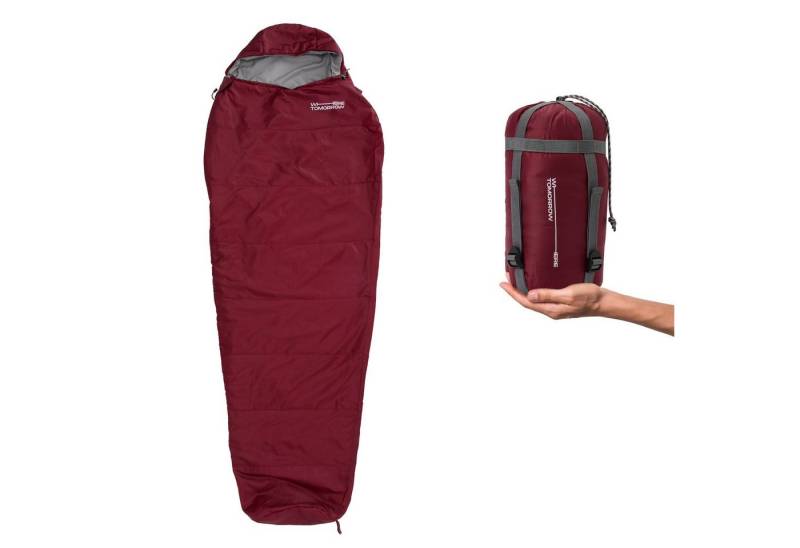 Lumaland Mumienschlafsack Where Tomorrow Camping Schlafsack Small & Light, mit Tasche - 220 x 80 x 50 cm wasserabweisend Konturkapuze Wärmekragen von Lumaland