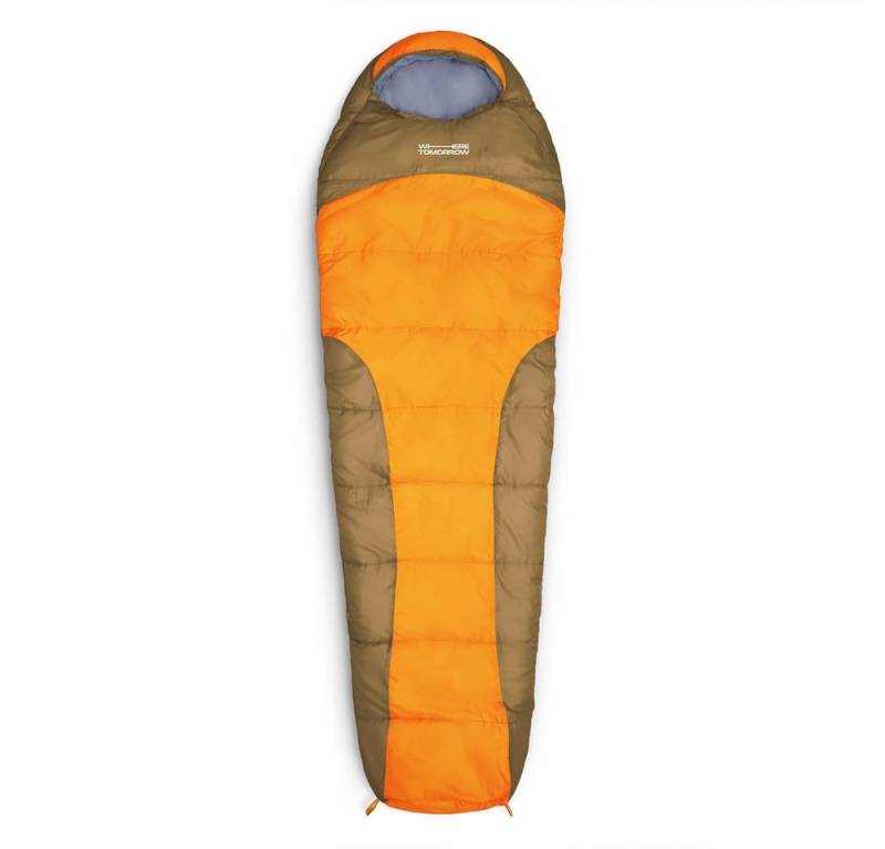 Lumaland Mumienschlafsack Where Tomorrow Camping Schlafsack mit Tasche, wasserabweisend Wärmekragen atmungsaktiv 230x80x55 von Lumaland