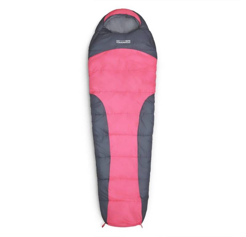 Lumaland Mumienschlafsack Where Tomorrow Camping Schlafsack mit Tasche, wasserabweisend Wärmekragen atmungsaktiv 230x80x55 von Lumaland