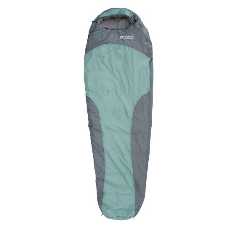 Lumaland Mumienschlafsack Where Tomorrow Camping Schlafsack mit Tasche, wasserabweisend Wärmekragen atmungsaktiv 230x80x55 von Lumaland
