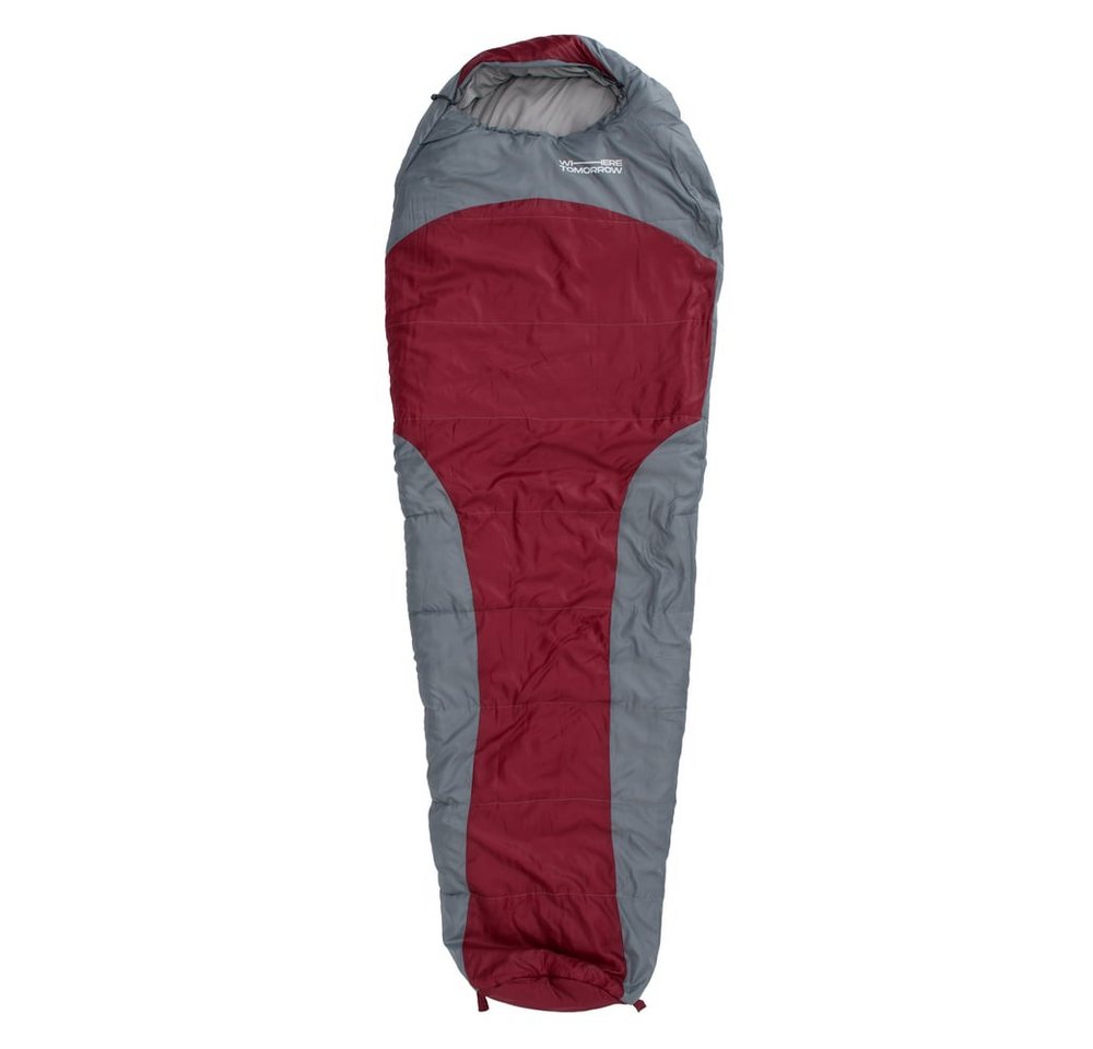 Lumaland Mumienschlafsack Where Tomorrow Camping Schlafsack mit Tasche, wasserabweisend Wärmekragen atmungsaktiv 230x80x55 von Lumaland