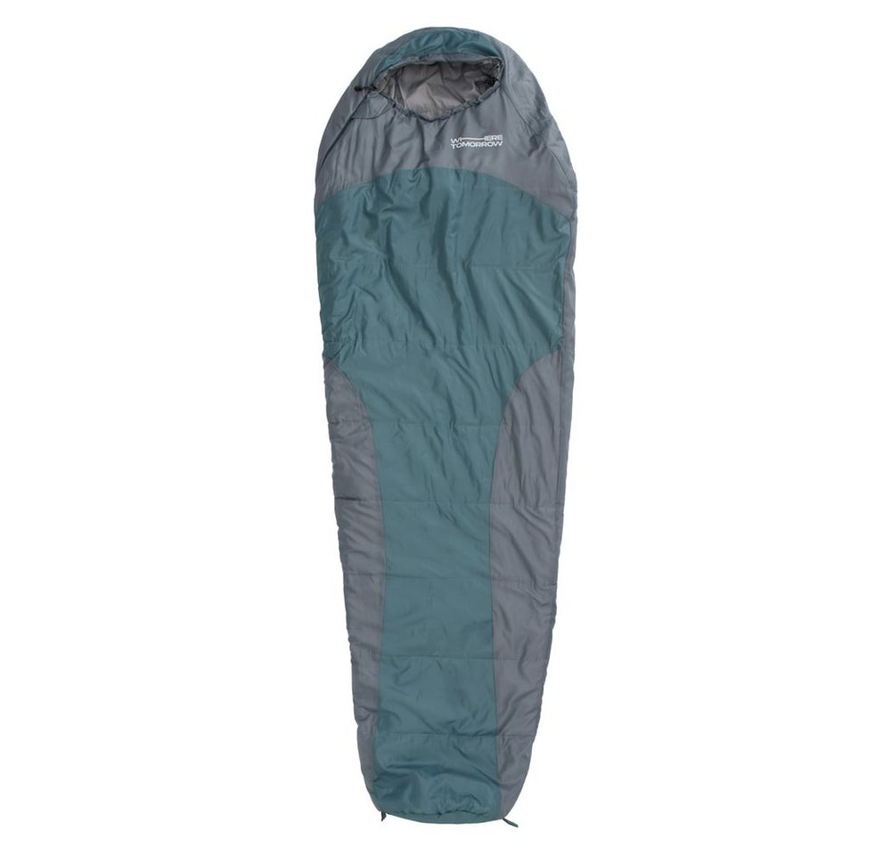 Lumaland Mumienschlafsack Where Tomorrow Camping Schlafsack mit Tasche, wasserabweisend Wärmekragen atmungsaktiv 230x80x55 von Lumaland