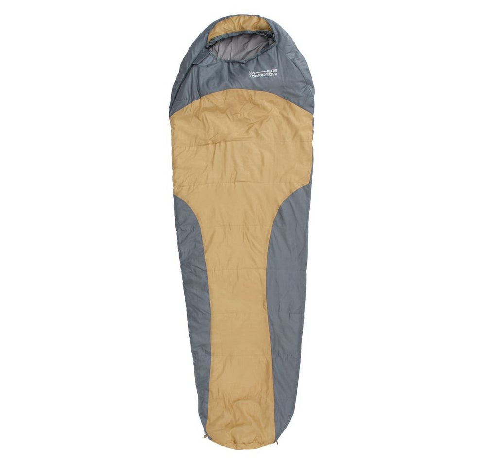 Lumaland Mumienschlafsack Where Tomorrow Camping Schlafsack mit Tasche, wasserabweisend Wärmekragen atmungsaktiv 230x80x55 von Lumaland