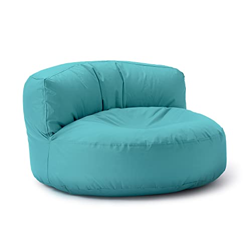 Lumaland Sitzsack Lounge | Sofa-Sitzsack 90 x 50 cm mit Rückenlehne | Indoor & Outdoor Beanbag | Wasserabweisend & Robust | Mit anpassungsfähiger EPS-Füllung | Waschbarer Bezug [Aquamarin] von Lumaland
