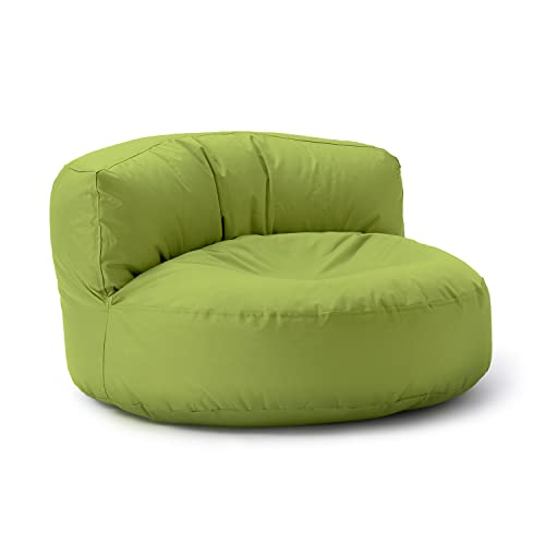 Lumaland Sitzsack Lounge | Sofa-Sitzsack 90 x 50 cm mit Rückenlehne | Indoor & Outdoor Beanbag | Wasserabweisend & Robust | Mit anpassungsfähiger EPS-Füllung | Waschbarer Bezug [Grün] von Lumaland