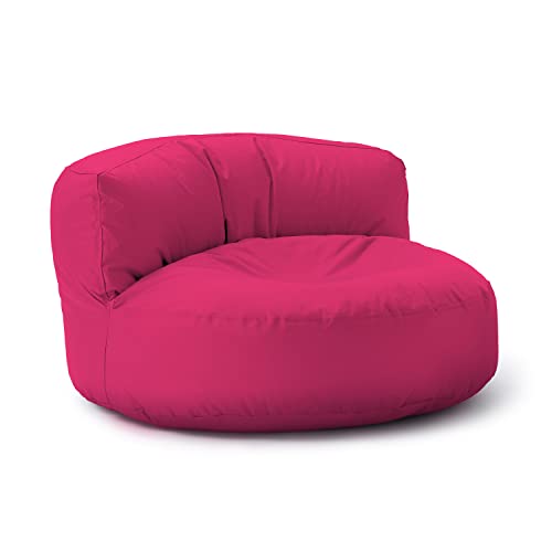 Lumaland Sitzsack Lounge | Sofa-Sitzsack 90 x 50 cm mit Rückenlehne | Indoor & Outdoor Beanbag | Wasserabweisend & Robust | Mit anpassungsfähiger EPS-Füllung | Waschbarer Bezug [Pink] von Lumaland