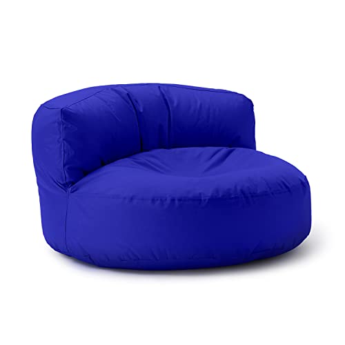 Lumaland Sitzsack Lounge | Sofa-Sitzsack 90 x 50 cm mit Rückenlehne | Indoor & Outdoor Beanbag | Wasserabweisend & Robust | Mit anpassungsfähiger EPS-Füllung | Waschbarer Bezug [Royalblau] von Lumaland