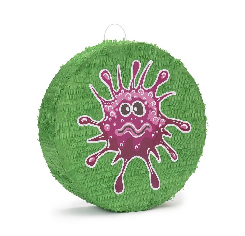Lumaland Pinata "Beat The Virus", Set inkl. Schläger & Augenbinde Individuell befüllbar 50x50x15 cm von Lumaland