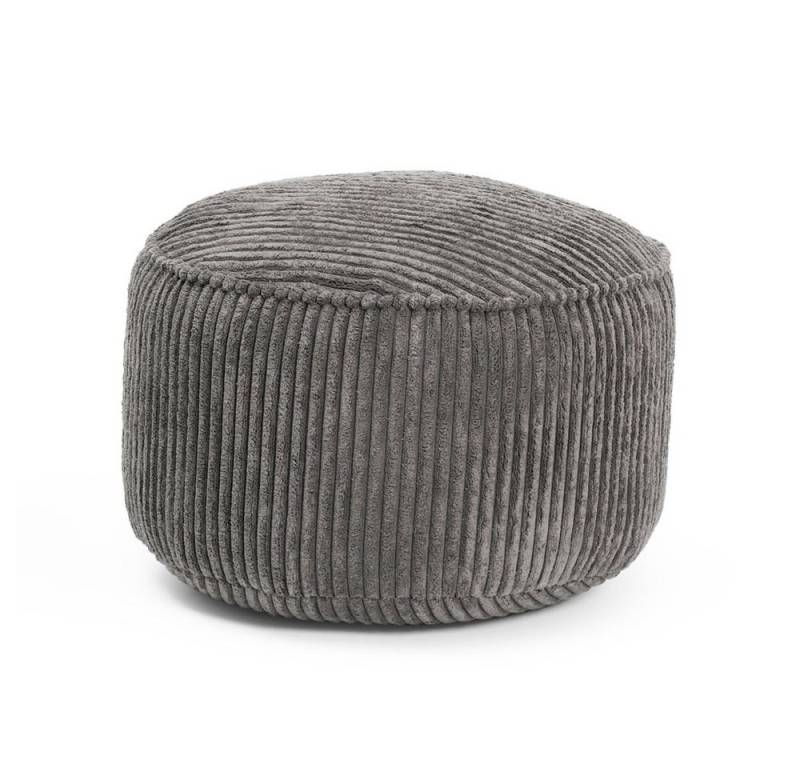 Lumaland Pouf Sitzhocker Cord Ablage kompakt 25x45 cm, pflegeleicht, Indoor Relaxen von Lumaland