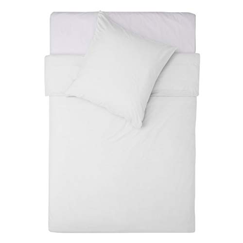 Lumaland Premium Bettwäsche Everyday Ganzjahres Bettbezug mit YKK Reißverschluss 200x200cm & 2 Kissenbezüge 80x80cm Weiß von Lumaland