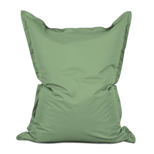 Lumaland Riesen-Sitzsack XXL 140x180 cm | Wasserfestes Indoor & Outdoor Liegekissen mit über 3 Mio. anpassungsfähigen EPS-Perlen | Bean Bag mit waschbarem Bezug [Pastel Grün] von Lumaland