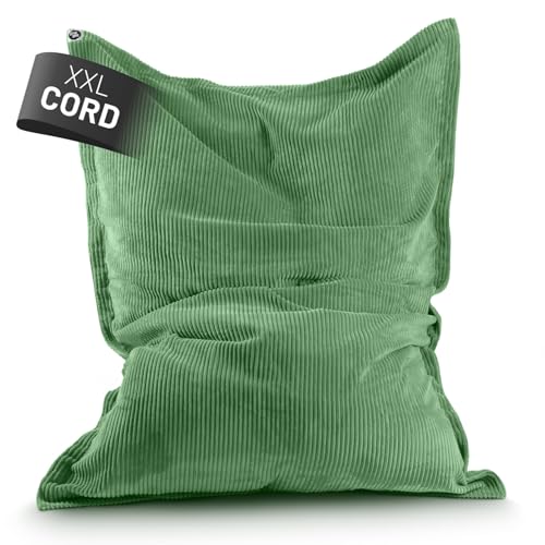 Lumaland Sitzsack Classic XXL Cord | Riesen Sitzsack XXL mit Softer Rippenstruktur – ideal zu Cord Sofa & Sessel Indoor Bean Bag für Wohnzimmer, Schlafzimmer & Co. - 380 L, 140 x 180 cm von Lumaland